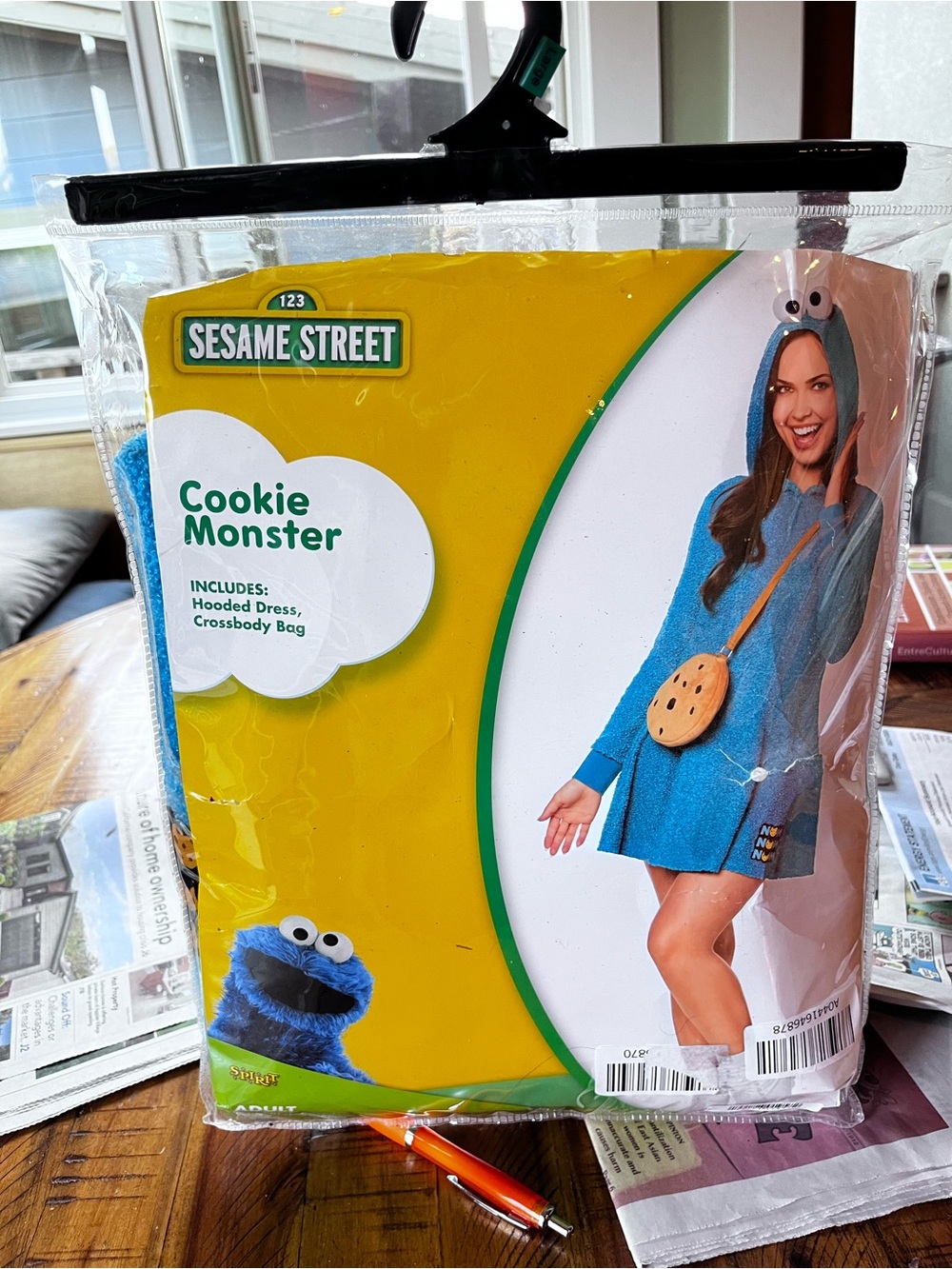 Sesame Street Cookie Monster Hooded Dress - Blue with Cookie Crossbody
